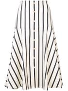 Veronica Beard Striped Flared Skirt - White