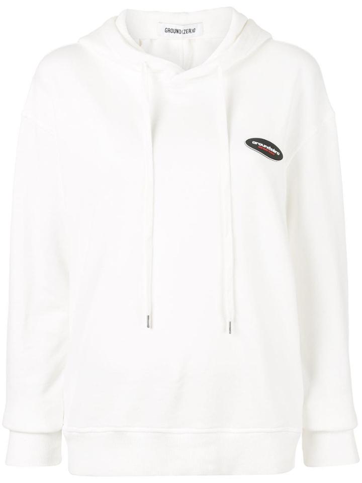Ground Zero Cut Out Back Hoodie - White