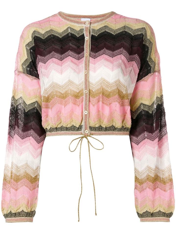 M Missoni Zigzag Pattern Cardigan - Pink