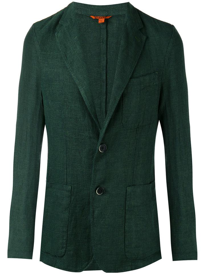 Barena Two Button Blazer, Men's, Size: 52, Green, Cotton