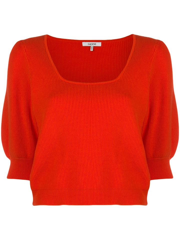 Ganni Poppy Knit Sweater - Red