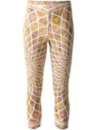 Emilio Pucci Vintage Geometric Print Leggings, Women's, Size: M, Nude/neutrals