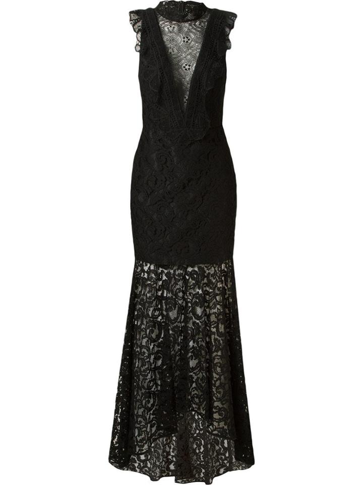 Martha Medeiros 'marescot' Lace Gown - Black