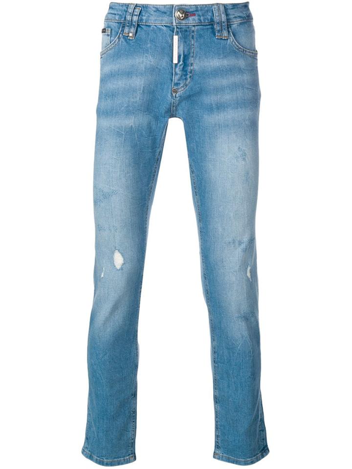 Philipp Plein Slim Fit Statement Jeans - Blue