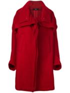 Y's Oversized Single Breasted Coat - Red