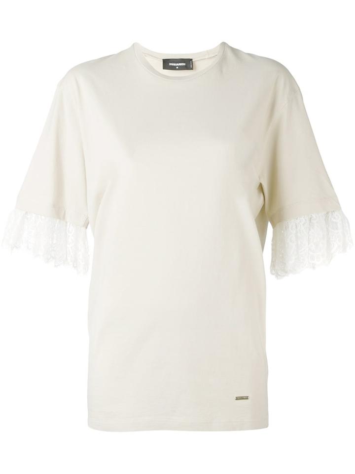 Dsquared2 Lace Cuffs T-shirt - Nude & Neutrals