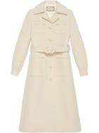 Gucci Belted Wool Coat - White