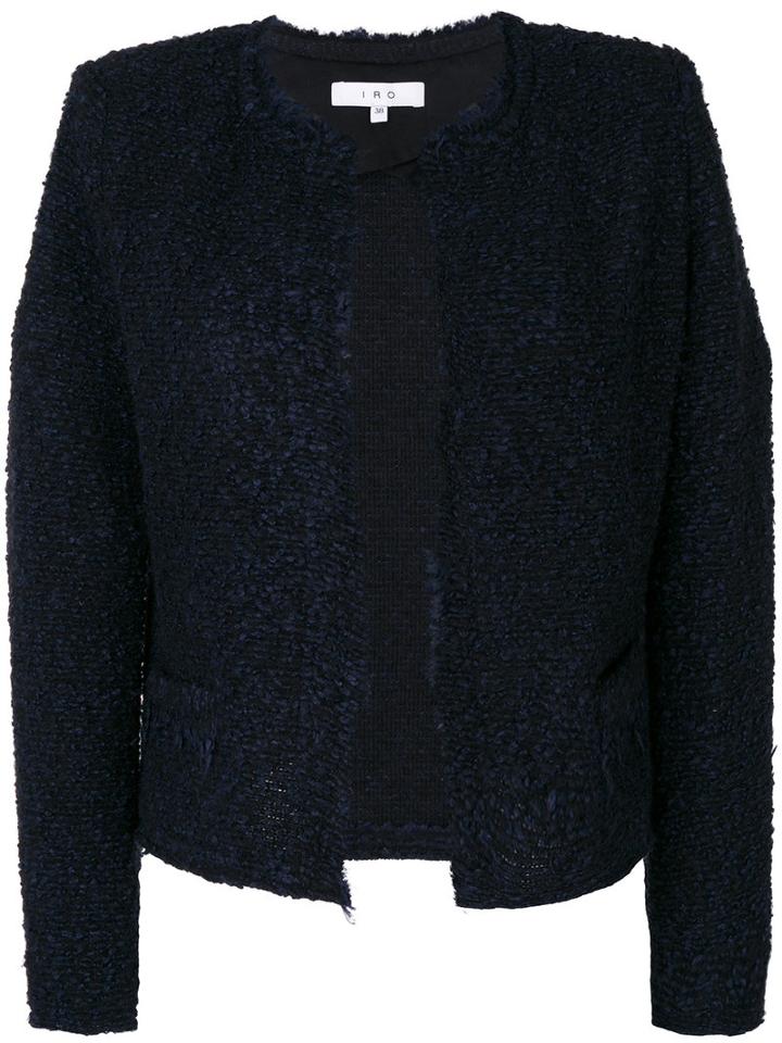 Iro - Col Cropped Jacket - Women - Cotton/acrylic/polyester/wool - 38, Blue, Cotton/acrylic/polyester/wool