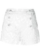 Just Cavalli Brocade Embroidered Shorts - White