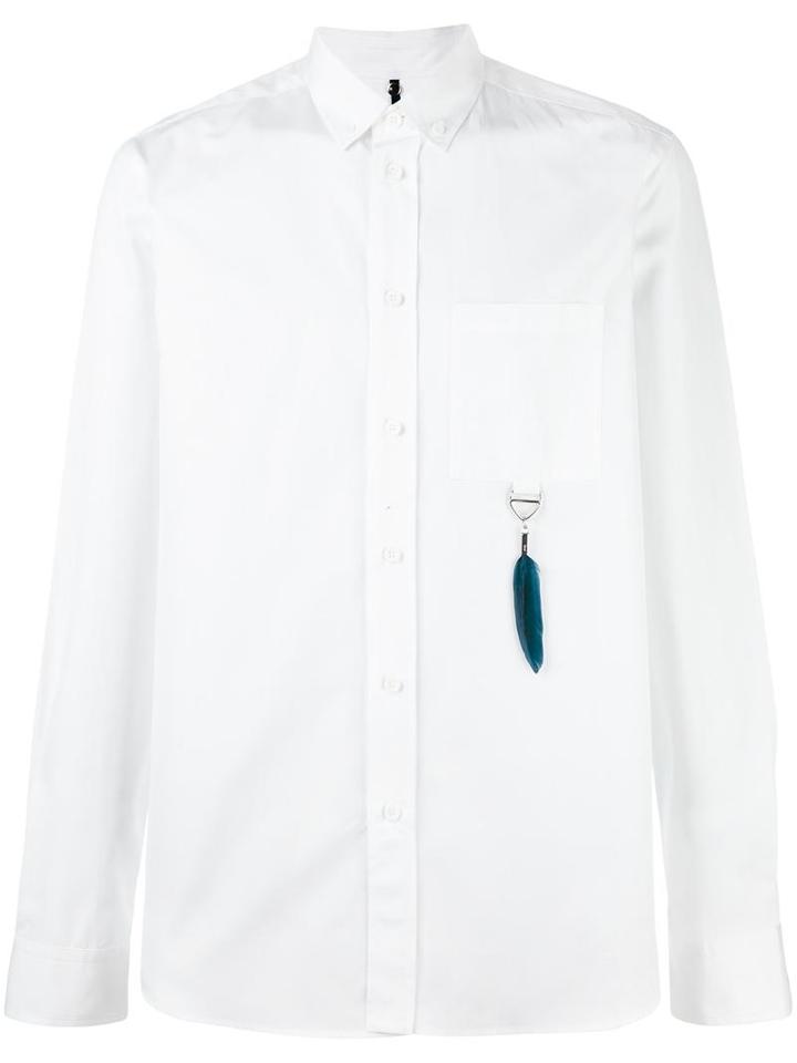 Oamc Chest Pocket Shirt, Men's, Size: Xl, White, Cotton/turkey Feather