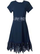 Jonathan Simkhai Cut-off Detailing Flared Dress, Women's, Size: 4, Blue, Acetate/viscose/spandex/elastane/nylon