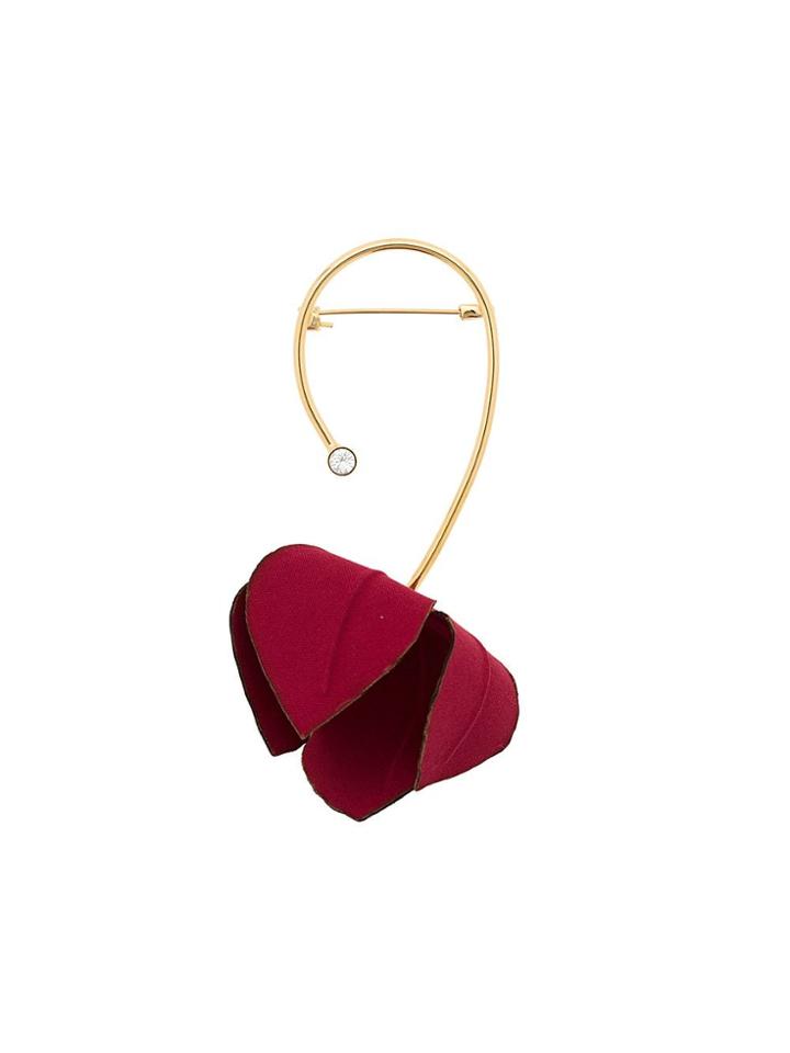 Marni Floral Embellished Brooch - Red