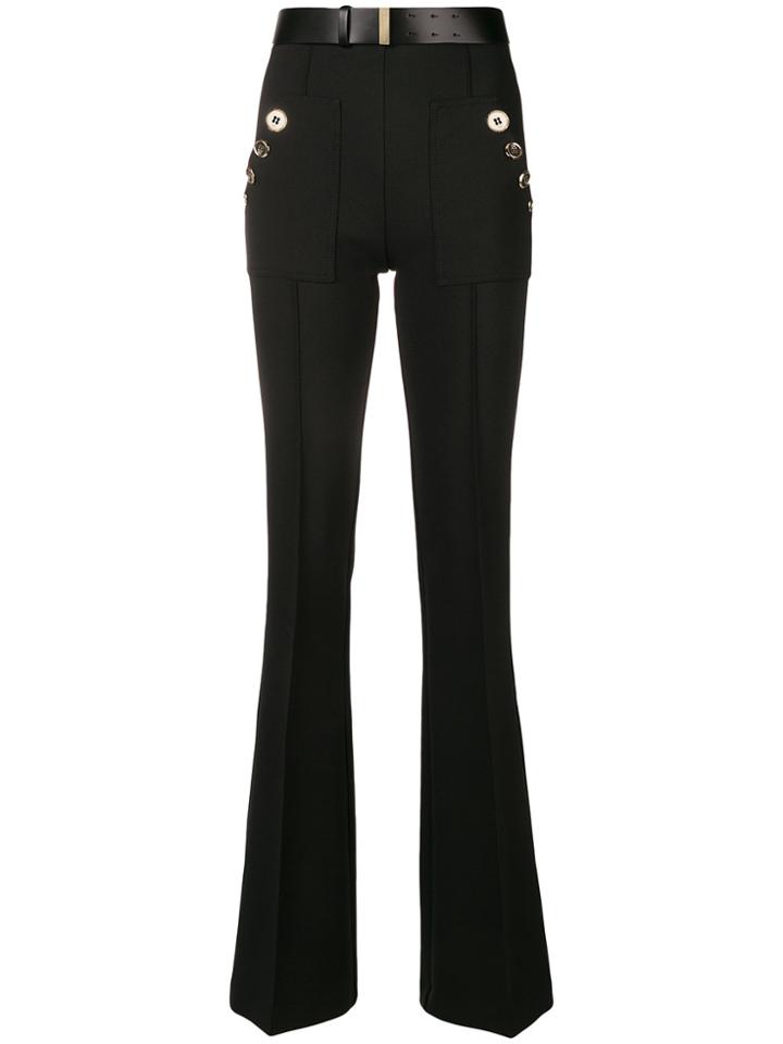 Elisabetta Franchi Belted Flared Trousers - Black