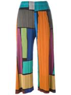 Pleats Please By Issey Miyake Colour Block Cropped Trousers