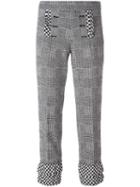 Rossella Jardini Glen Plaid Cropped Trousers, Women's, Size: 42, Black, Virgin Wool/polyamide/acetate/viscose