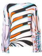 Emilio Pucci Shell Print Pleated Sleeve Marilyn Top - Purple