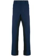 Prada Contrasting-stripe Trousers - Blue