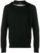 Ermenegildo Zegna Contrast-collar Hooded Sweatshirt - Black