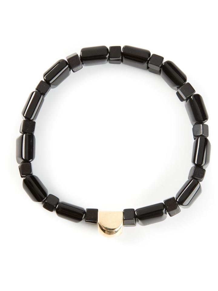 Luis Morais Gold Detail Bracelet, Men's, Black, Gold
