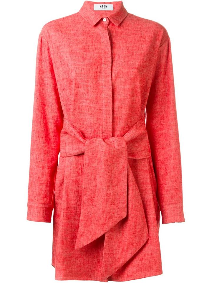 Msgm Belted Shirt Dress