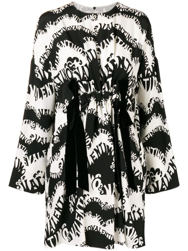 Valentino Logo Print Mini Dress - Black