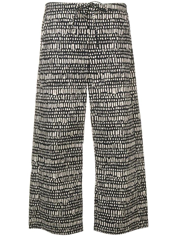 Max Mara Printed Drawstring Trousers - Black