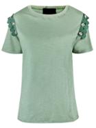 Andrea Bogosian Embellished Blouse, Women's, Size: Medium, Green, Cotton