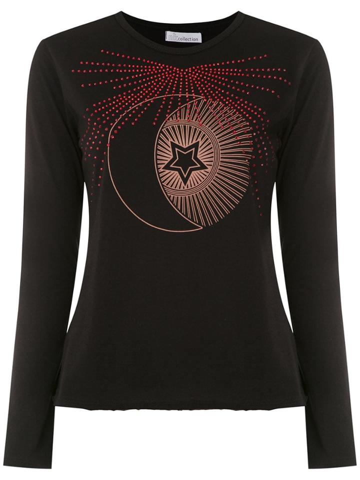 Nk Printed Appliqué Top - Black