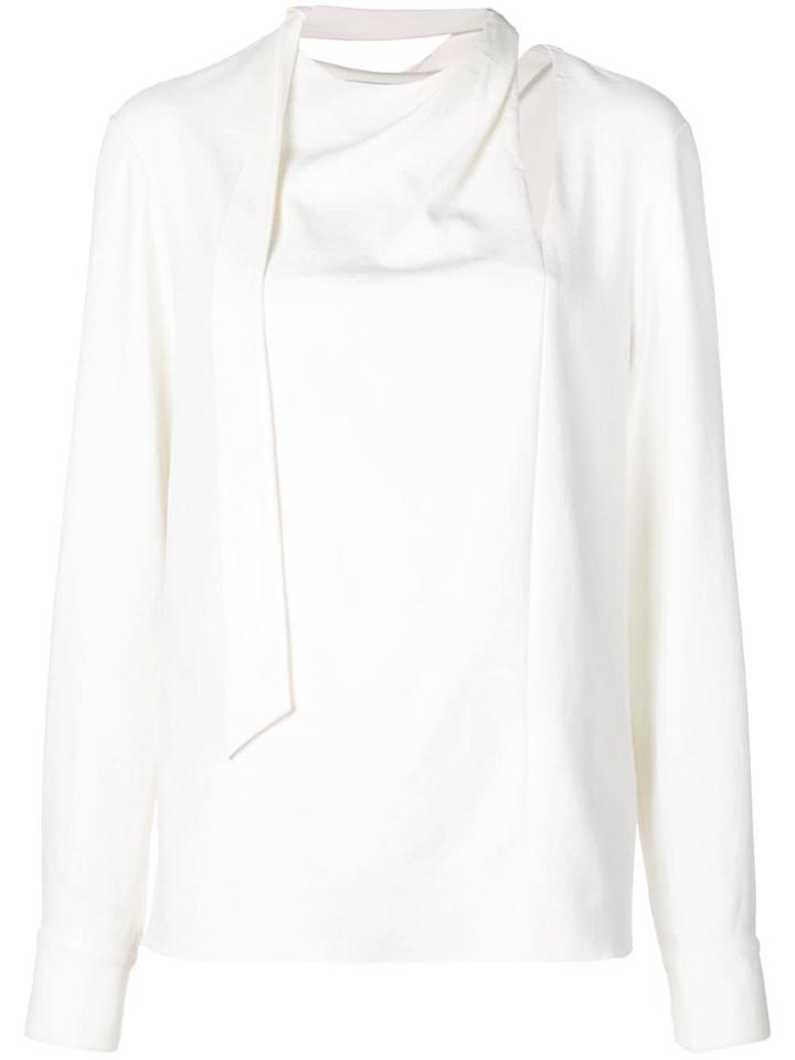 Tibi Chalky Drape Tie Blouse - White