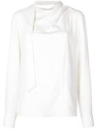 Tibi Chalky Drape Tie Blouse - White