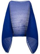 Pleats Please By Issey Miyake Plain Cape, Women's, Blue, Polyester