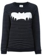 Zoe Karssen Bat Print Striped Sweatshirt