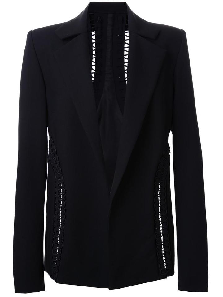 Dion Lee Laced Detail Blazer, Women's, Size: 12, Black, Virgin Wool