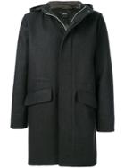 A.p.c. Hooded Buttoned Coat - Black