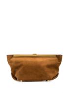 Khaite The Envelope Pleat Clutch Bag - Brown