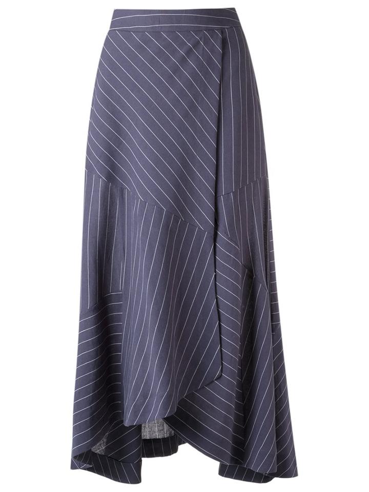 Giuliana Romanno Pinstripes Midi Skirt