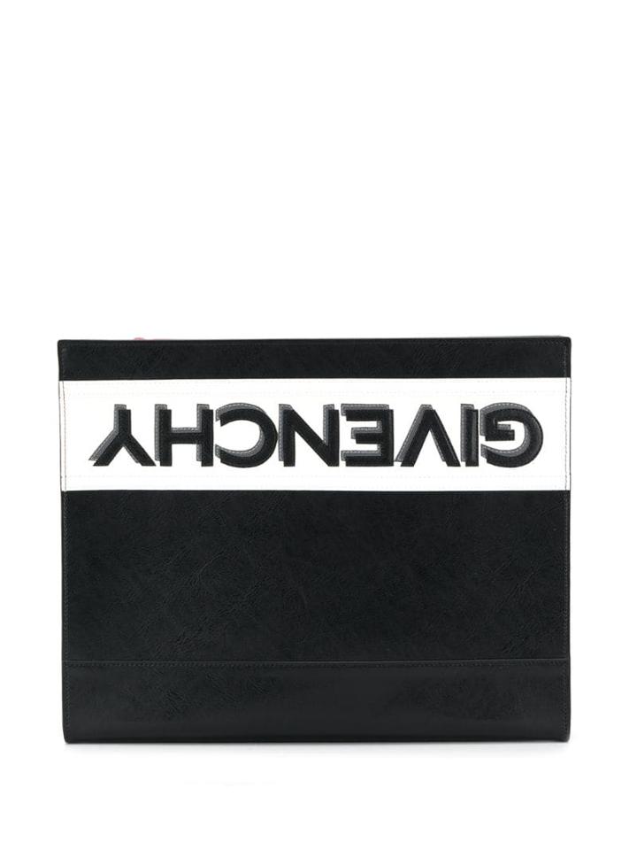 Givenchy Reverse Givenchy Logo Pouch - Black