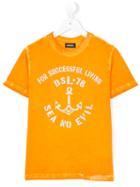 Diesel Kids - Anchor Print T-shirt - Kids - Cotton - 12 Yrs, Yellow/orange