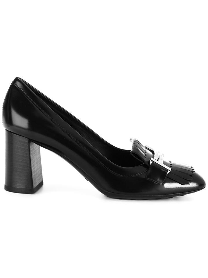 Tod's Double T Fringed Pumps - Black