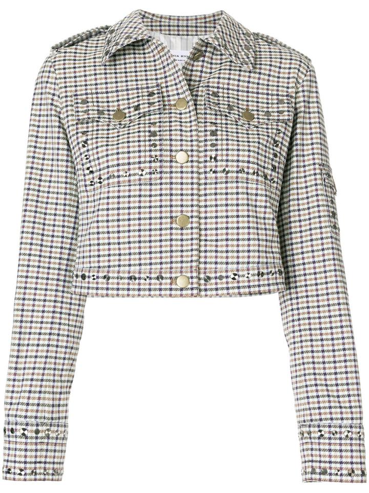 Sonia Rykiel Checked Cropped Jacket - Nude & Neutrals
