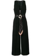 Elisabetta Franchi Plunging Neck Cropped Jumpsuit - Black