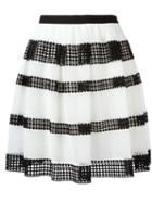 Michael Michael Kors Stripe Panel Skirt, Women's, Size: 4, Black, Polyester/cotton