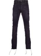 Mr. Completely - Slim Fit Jeans - Men - Cotton/buffalo Leather/polyurethane - 32, Black, Cotton/buffalo Leather/polyurethane