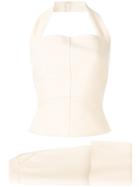 Chanel Pre-owned Halterneck Top And A-line Midi Skirt Set - Neutrals