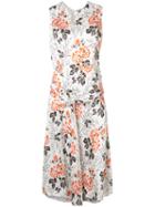 Victoria Beckham - Floral Print Dress - Women - Silk/viscose - 12, Women's, White, Silk/viscose