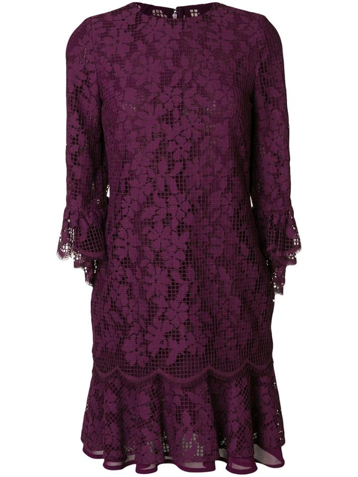 Talbot Runhof Floral Lace Dress - Pink