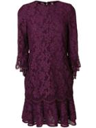 Talbot Runhof Floral Lace Dress - Pink