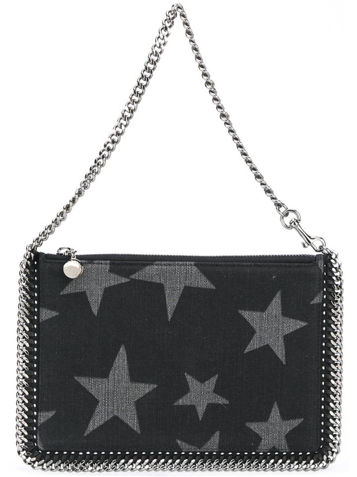 Stella Mccartney 'falabella' Star Detail Clutch - Black
