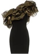 Alexandre Vauthier One Shoulder Detail Mini Dress - Black