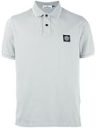 Stone Island Piqué Polo Shirt, Men's, Size: Small, Grey, Cotton/spandex/elastane